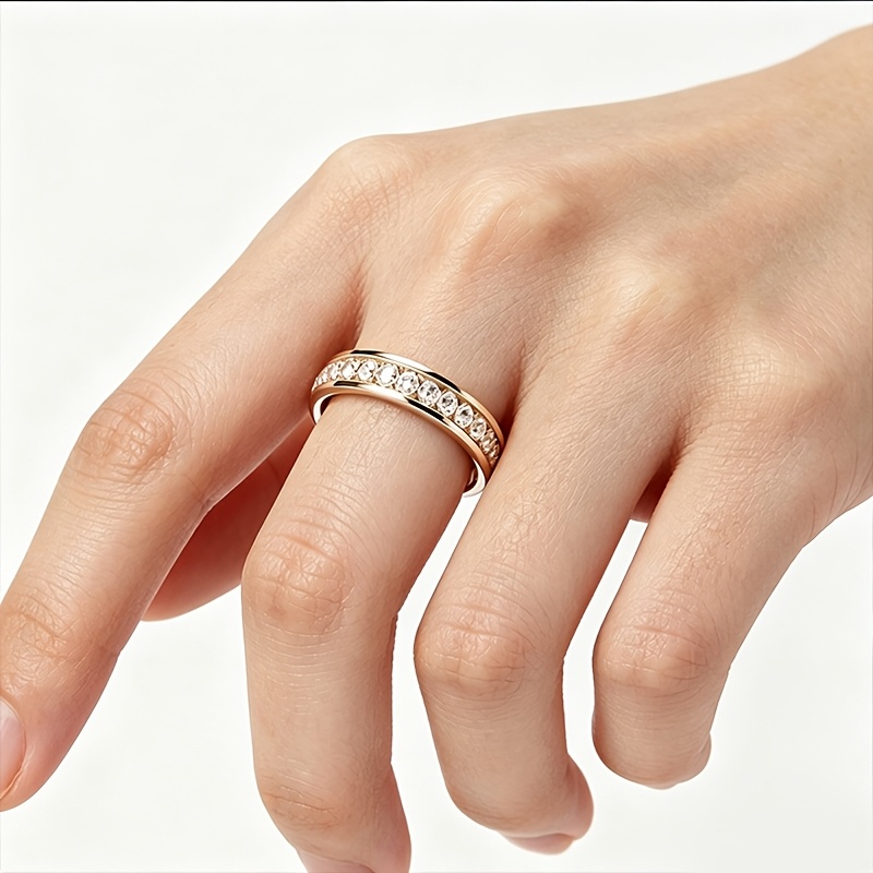 Ladies' 18K Plated Fashionable Wide Band Ring