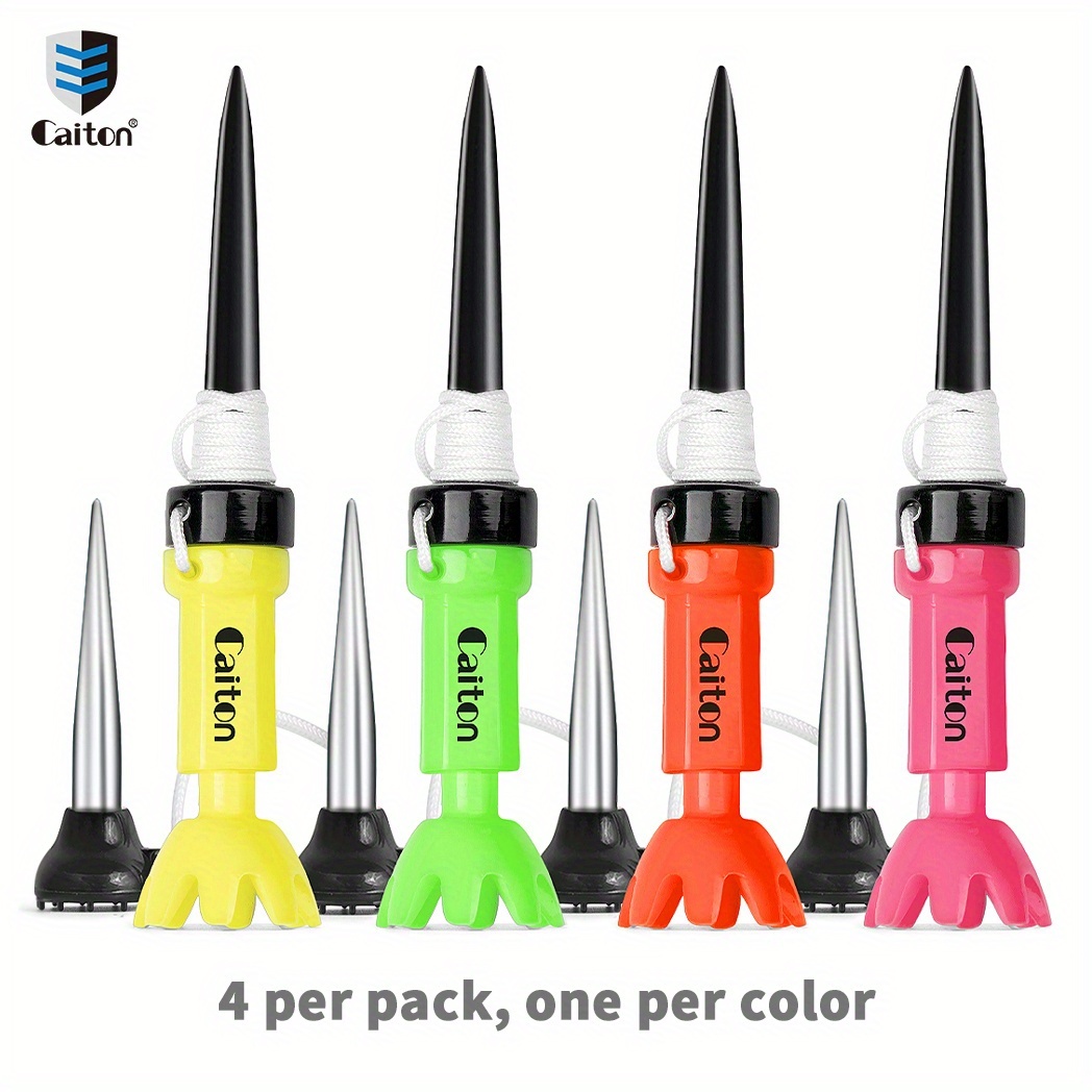 Caiton Nastavljive Višine Golf Tees – 78mm-88mm, 360° Rotirajoče, 4pcs (4 Barve), Trpežna Oktopus Design, Stabilno & Odporno Na Udarce, Golf