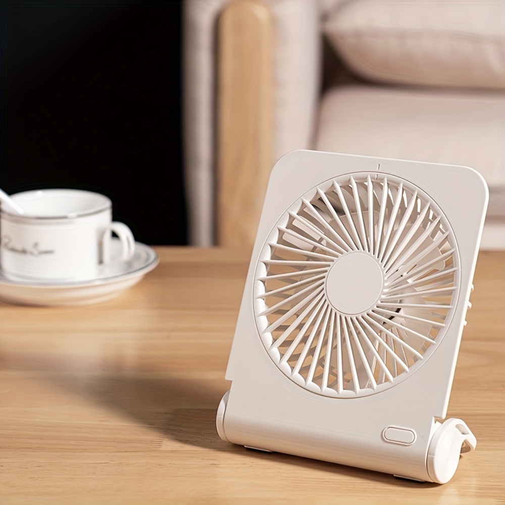 1pc desktop slim mini fan usb   office desk foldable convenient and cute four speed   built in battery fast charging desk living room office fan summer essential back to school supplies for rv outdoor camping picnic   details 7