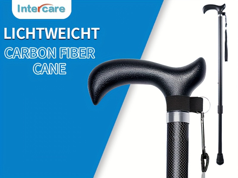 Cane for Men, Canes for Women for Stability, Cane for Women with 10 Adjustable Heights, Cane for Seniors Balance, Carbon Fiber Cane Ultralight 272.16 g, Black Matte.