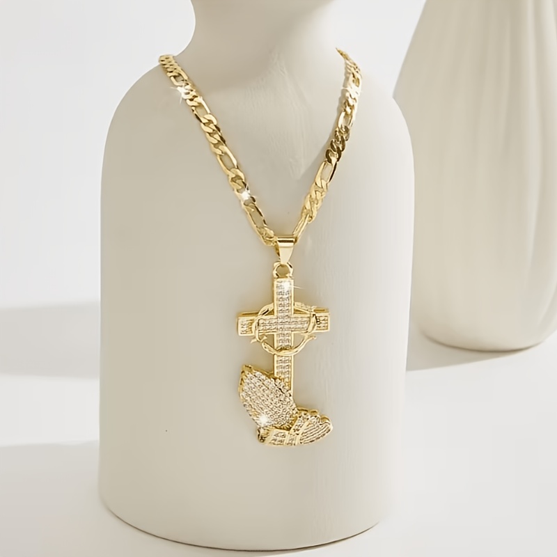 Image of Fashion Hip-hop And Hand Pendant Necklace, High-end Religious Faith Jewelry, Festive Celebration Gift
