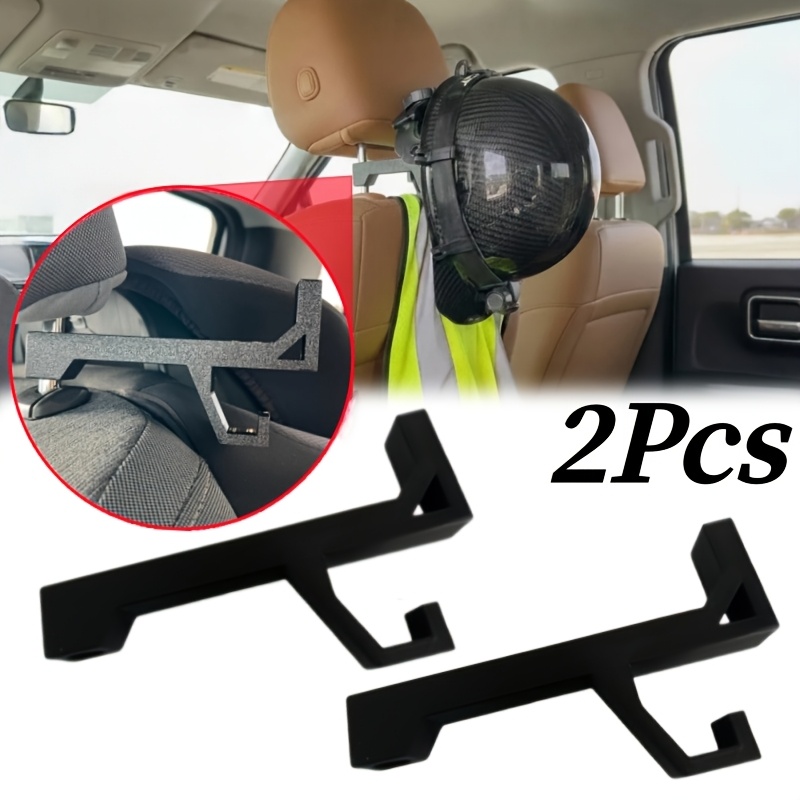TEMU 2pcs Car Seat Hard Hat Rack, Truck Car Accessory Hat Rack, Car Rear Seat Headrest Hook