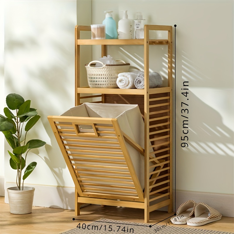 Contemporary Bamboo Laundry Hamper Multiple Baskets Suitable - Temu