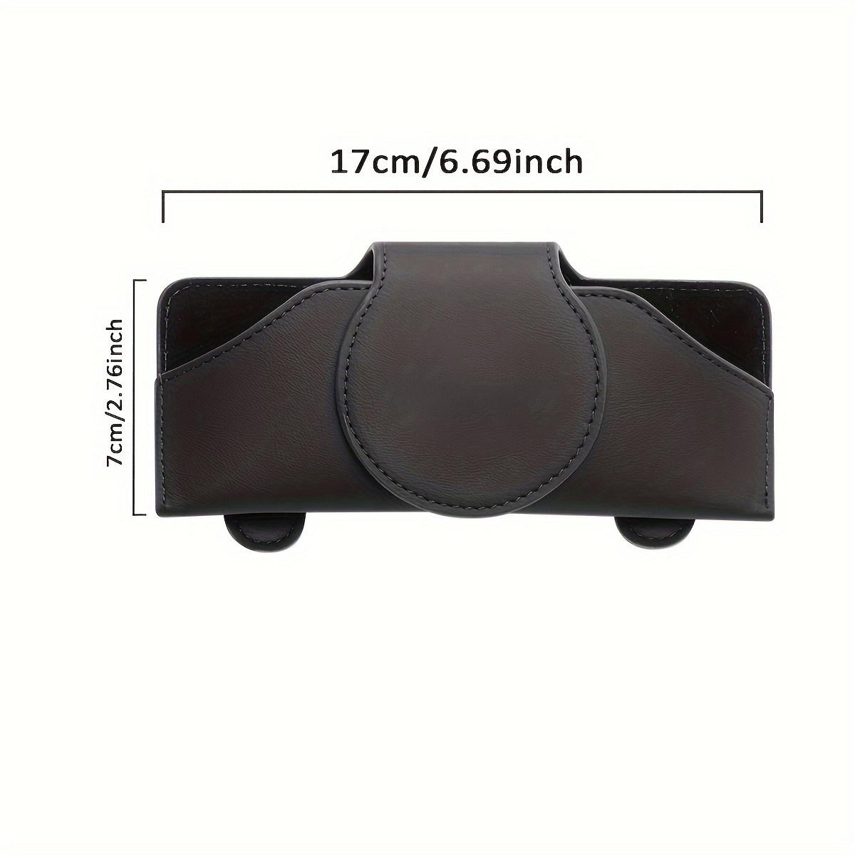 Car Visor Glasses Holder with Magnetic Closure, 1Pc PU Leather Eyeglasses Storage Clip, Vehicle Sun Visor Organizer Accessory with Tight Adsorption