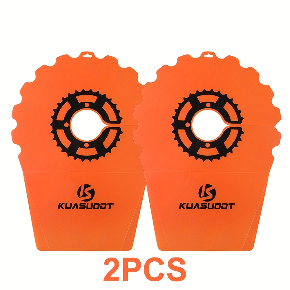 1/2pcs Bike Disc Brake & Chain Cleaner Protector - Fit For Bikes, High-visibility Orange Cycling Accessory, Cycling Accessories, Chain Cleaning Tool, Mountain Bike Gear, Durable Pvc Material