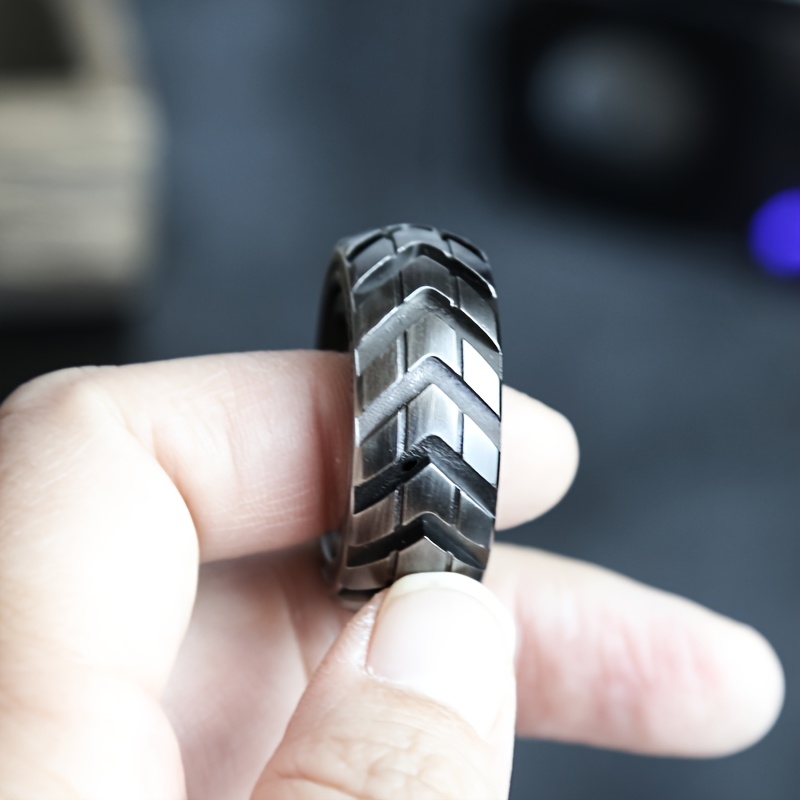 Bague Fidget EDC En Acier Inoxydable - Jouet Anti-stress, Style Slider, Pour Adultes