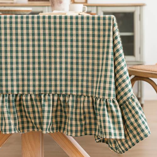 1pc vintage bohemian edge tablecloth rust red striped and plaid tablecloth suitable for country b b dining tablecloth party decoration table cover