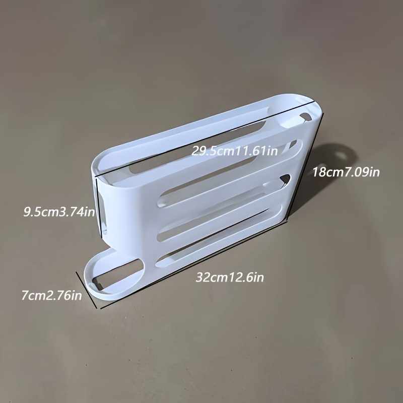 1pc Space-Saving Egg Storage Organizer with Automatic Rolling Eggs - Heavy-Duty Refrigerator Egg Box, No Assembly Needed, Fits Side Door/Shelf - Ideal for Home, Kitchen, or Commercial Use, Kitchen Organization, Compact Design, Sturdy Construction, Busy Households