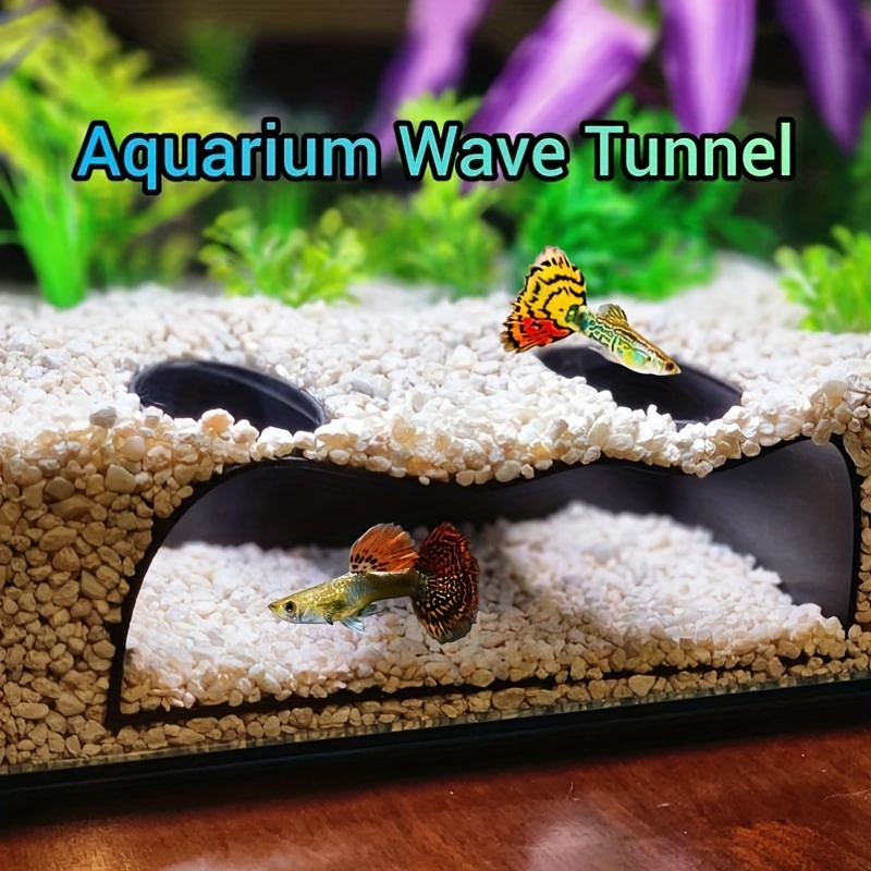 

1pc Aquarium Wave Tunnel Decoration - Realistic Underwater Hideaway For Fish, Pla Plastic, Ideal For Breeding, Play & Rest In Aquatic , Aquarium Accessories