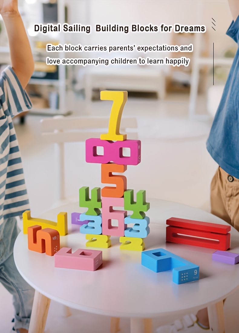 & Safe Wooden Number Blocks For Toddlers & Kids 1.5-6 Years | Early Learning Toys With 15 Activity Cards, Color & Shape Recognition, Math Fundamentals