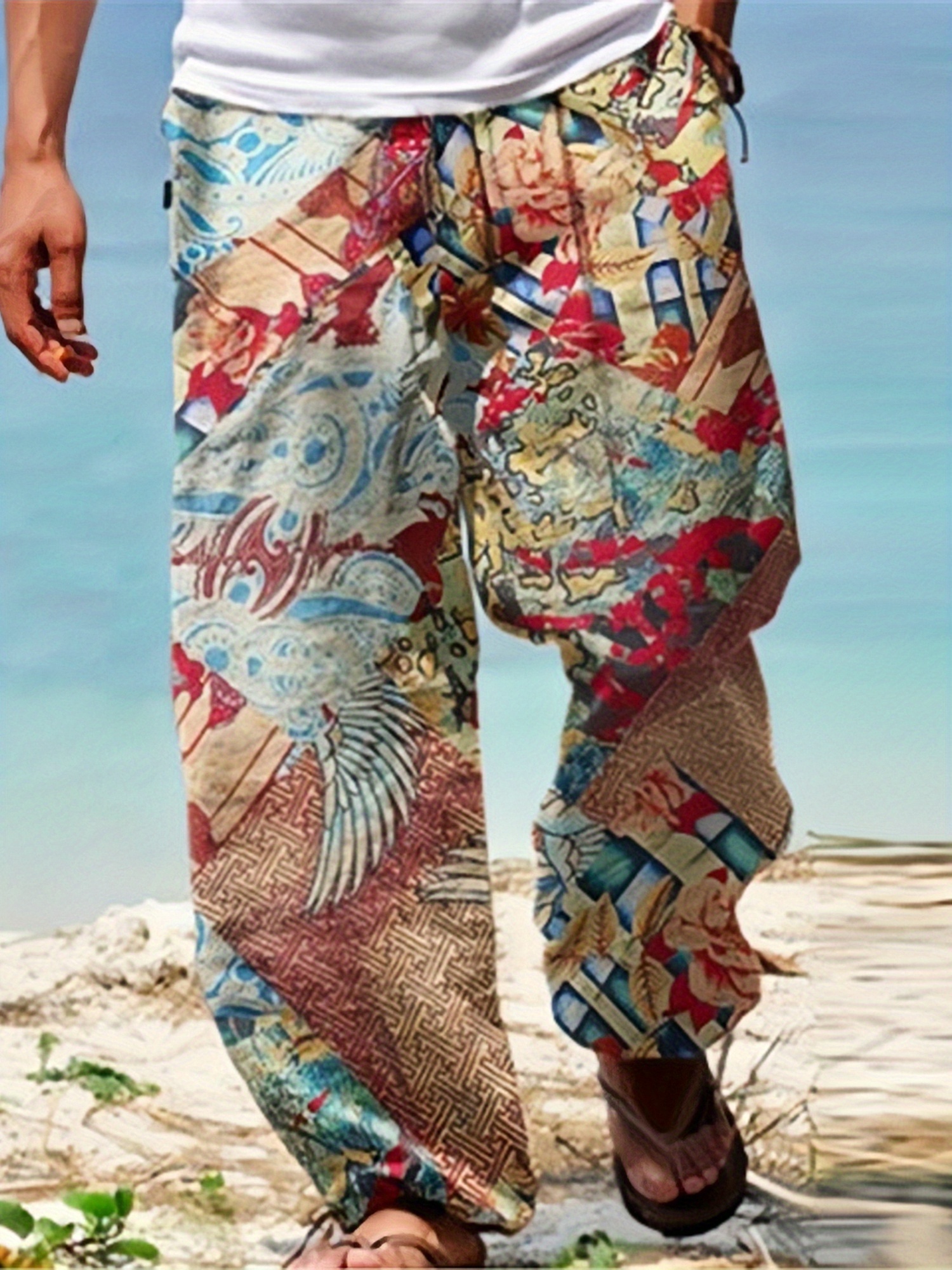 Men's Yoga Beach Pants Tribal Graphic Print Loose
