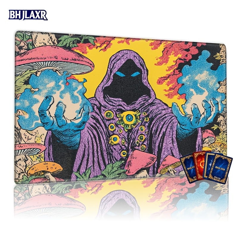 TEMU Psychedelic Game Mat - 12x24 Inch, Compatible With Tcg/ /ccg/rpg, Ideal For Gatherings & Gifting To Trippy Art Lovers