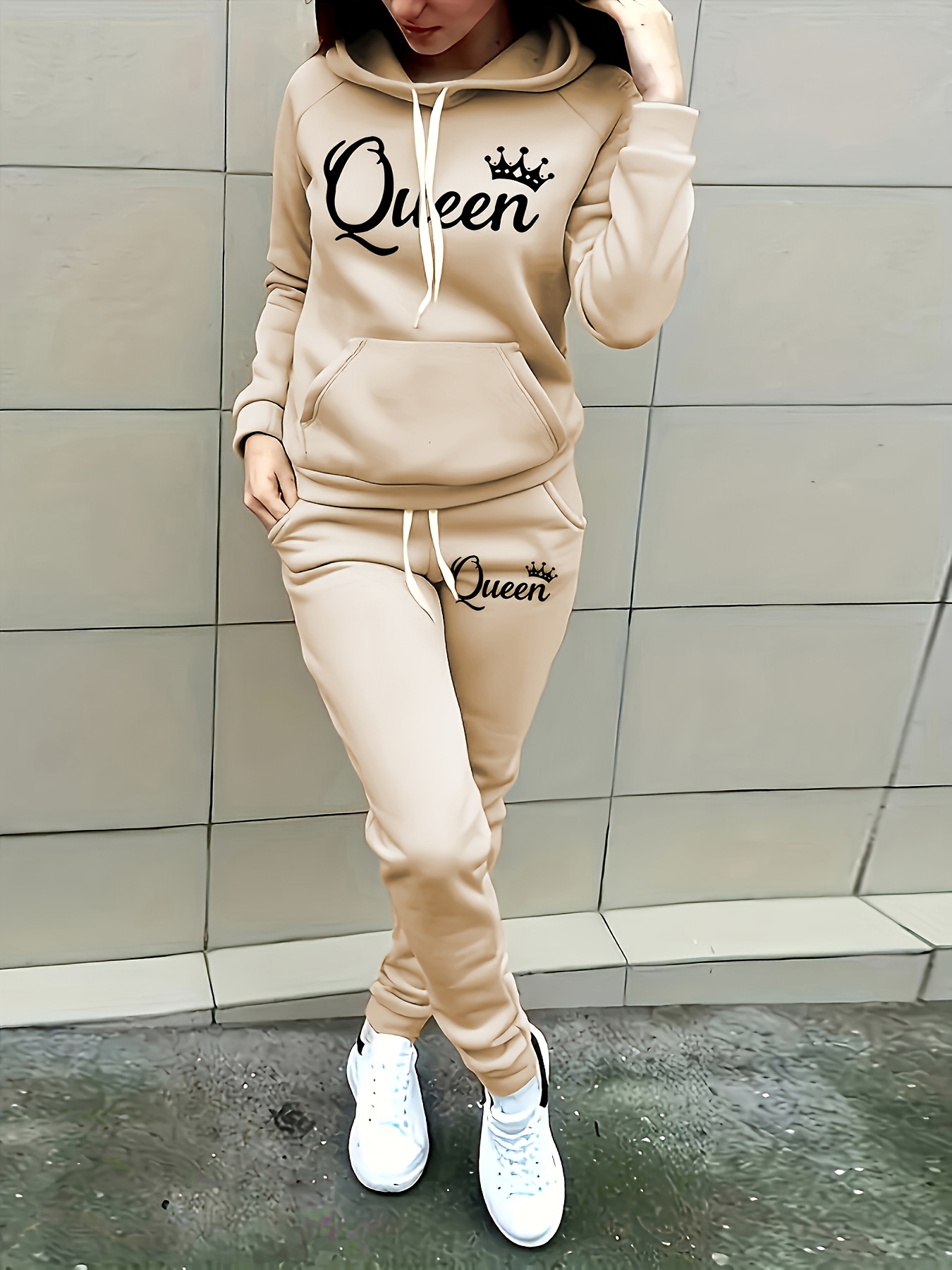 women' piece set: red hoodie \