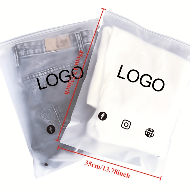 TEMU Custom Logo Plastic Packaging Bags, Zipper Bags For Clothing Storage