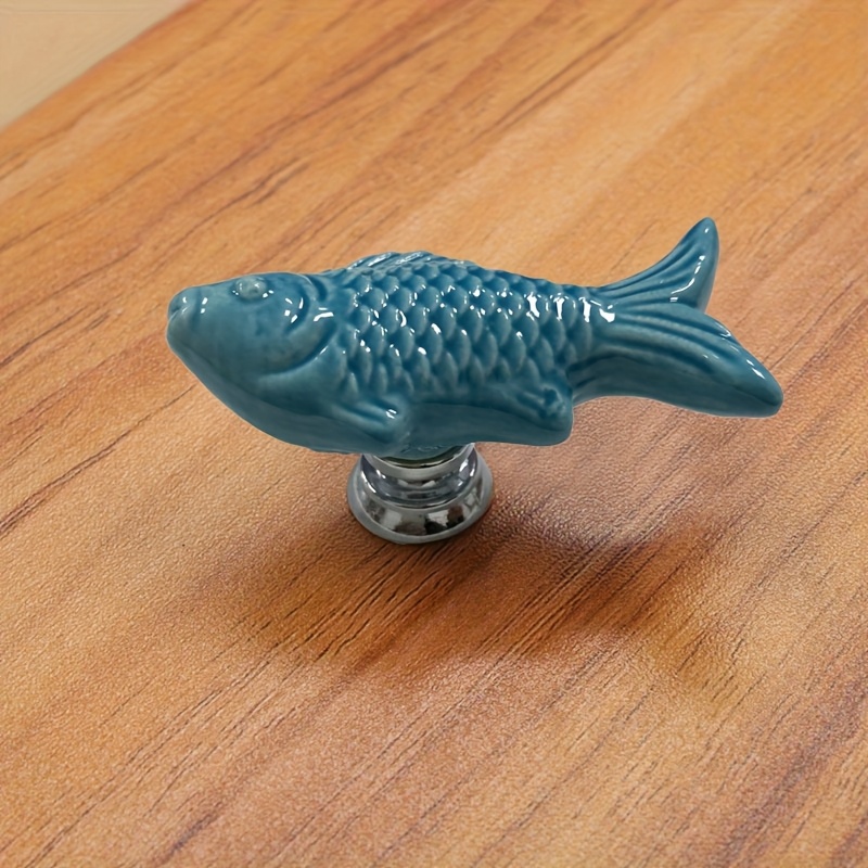 Image of 1pc, Cartoon Colorful Pastoral Single Hole Handle, Cabinet Door Handle Ceramic Handle Cabinet Drawer, With Screws