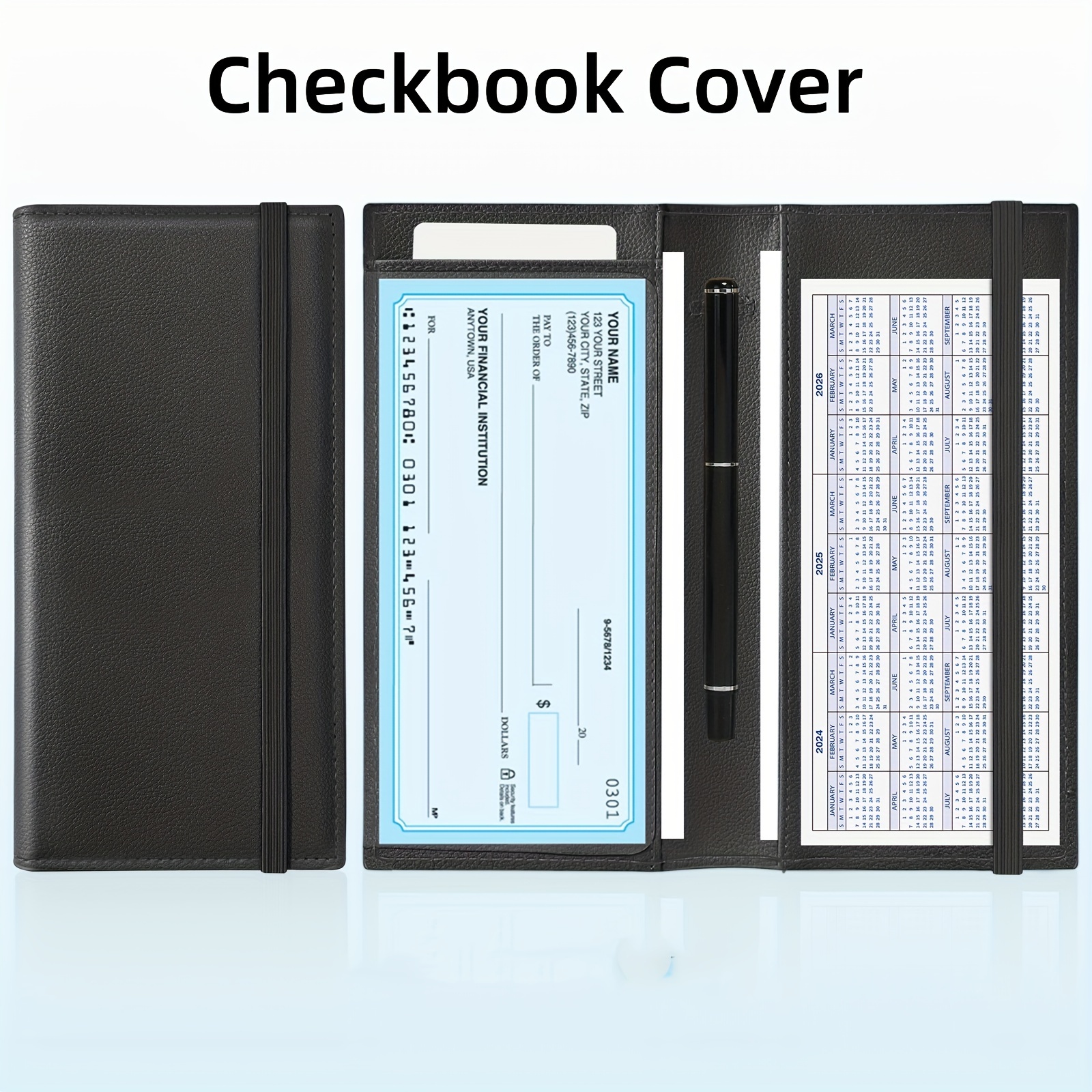 

Premium Leather Checkbook Cover , Slim Checks