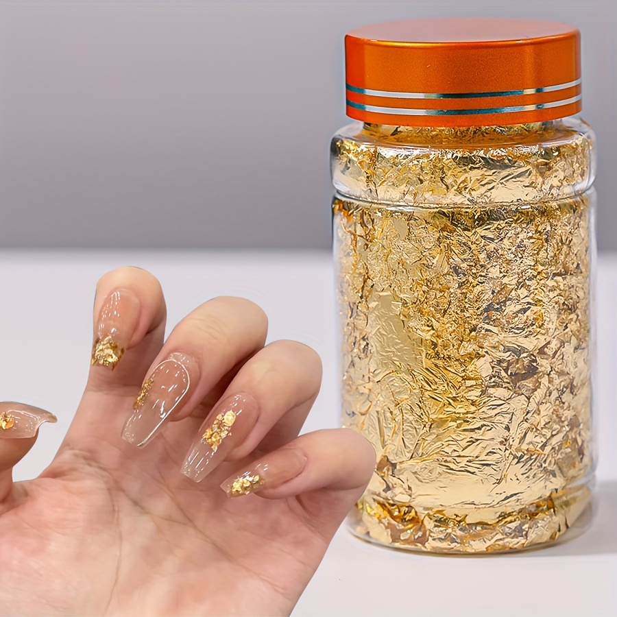 

1 Boîte de Paillettes pour Ongles, Feuille Dorée pour Design d'Art d'Ongle en Acrylique, Ensemble de Paillettes pour Décoration de Manucure DIY