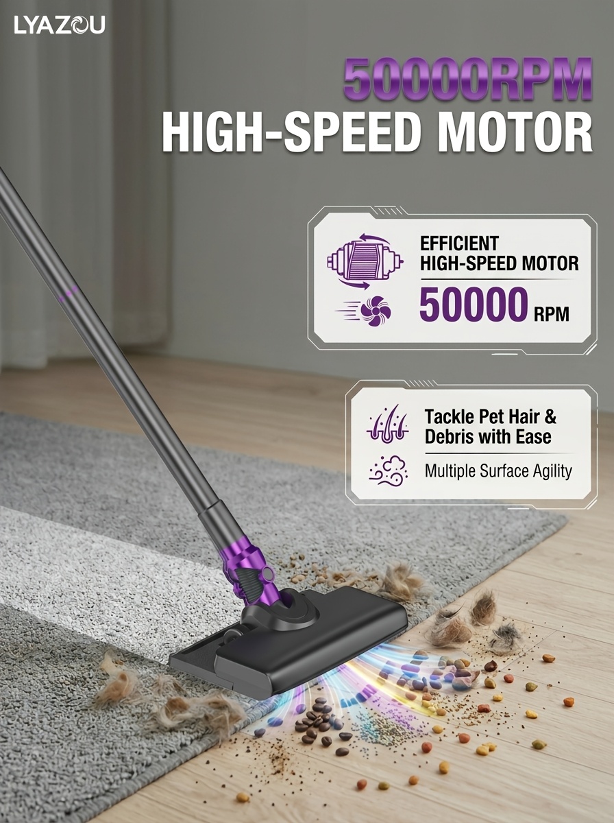 4 in 1 high power handheld vacuum 10000pa suction 50000rpm motor   hurricane mode large dust cup 5 cleaning attachments lightweight   usb fast charge fits home carpet pet hair car sofa ideal holiday gifts Product details 6
