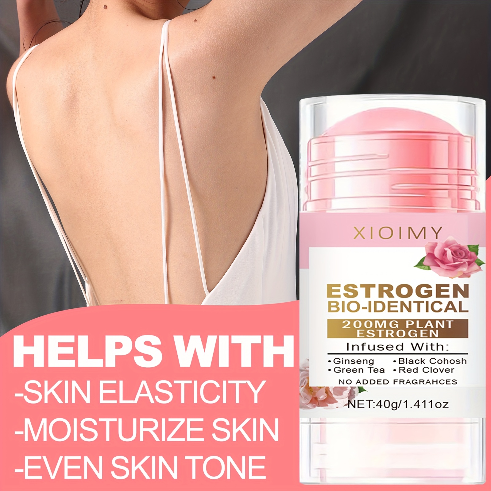 Women's Emotional Care Cream, Gentle Body Cream, Natural Estrogen, Ginseng, Black Cohosh, Green Tea, Red Clover, Alcohol-Free, Refreshing Scent, Suitable for All Skin Types, 2 Jars