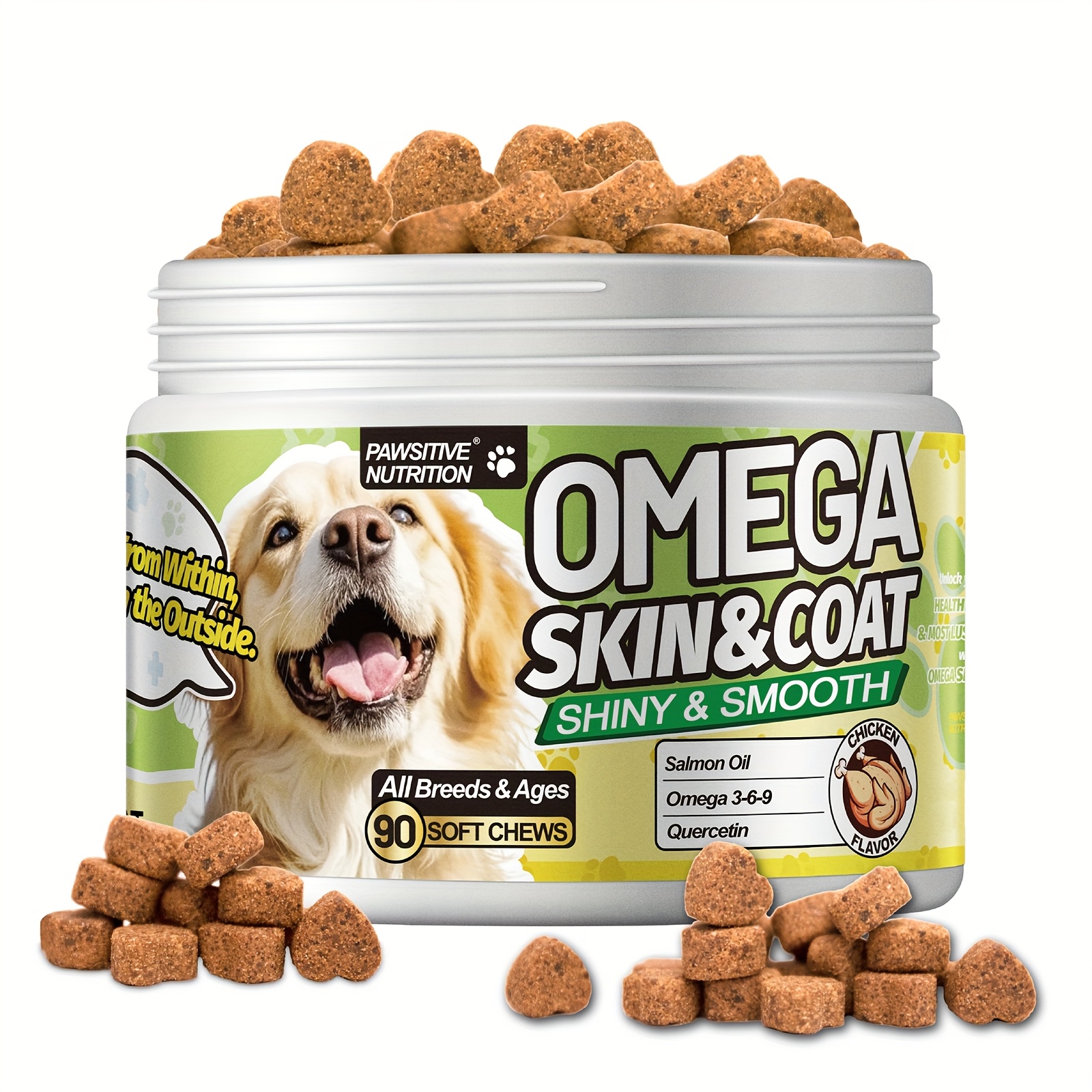 TEMU 3-6-9 For All Dogs|dog Supplement|skin And Coat Supplement|skin For Allergy, , | & Glossy Coat|joints, Health|chicken Flavor, 90 Chews