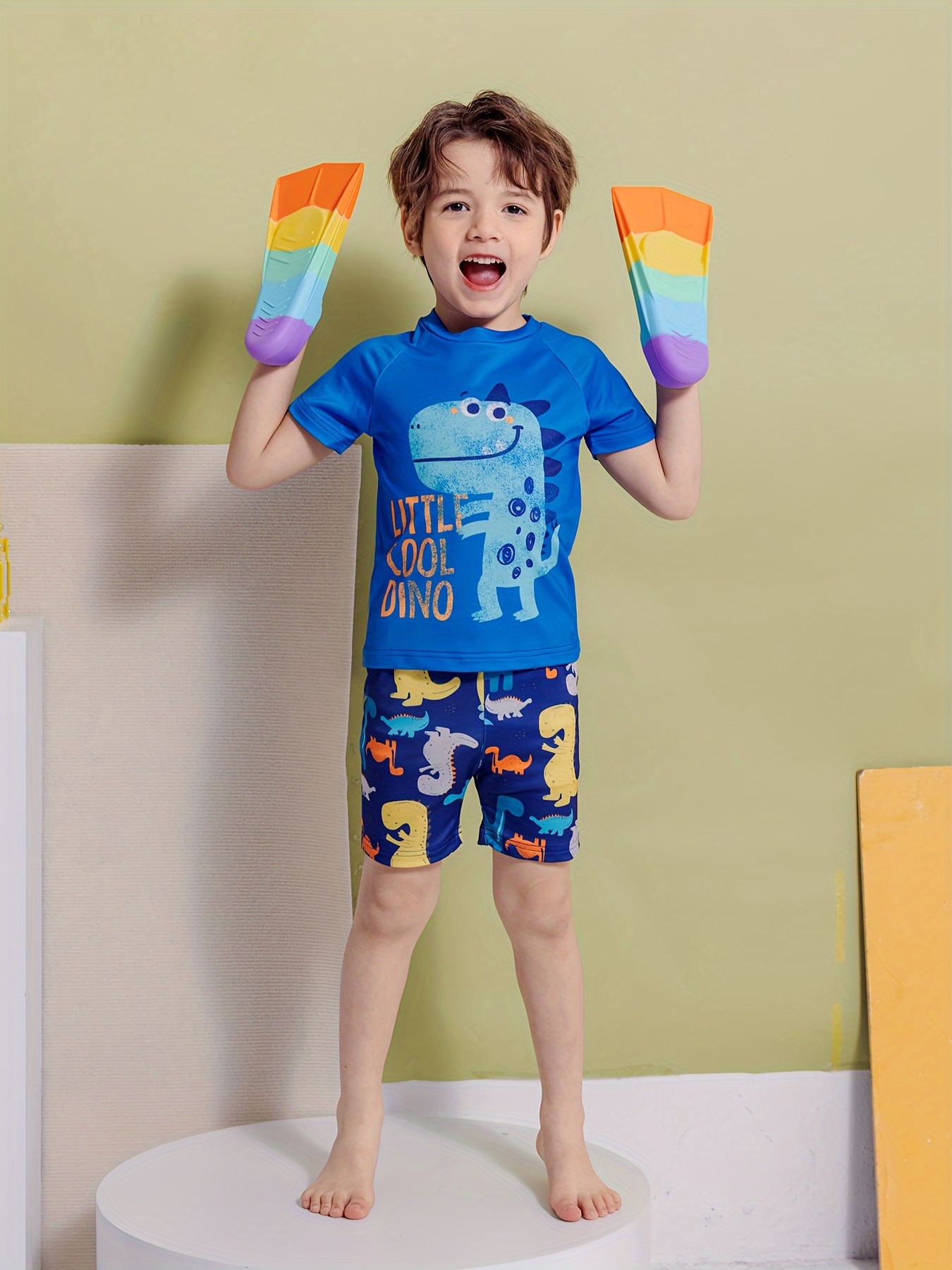  Cartoon Boys Two Piece Swimsuit Costume Numbers Cartoon Swimwear  Kids Swim Set Trunks and Shirt Summer Holiday 3-10 Years : Clothing, Shoes  & Jewelry