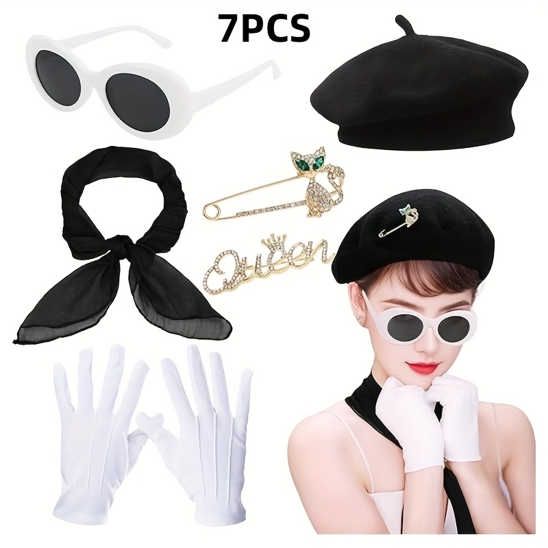 sweet french costume set womens fancy dress outfit beret in Temu