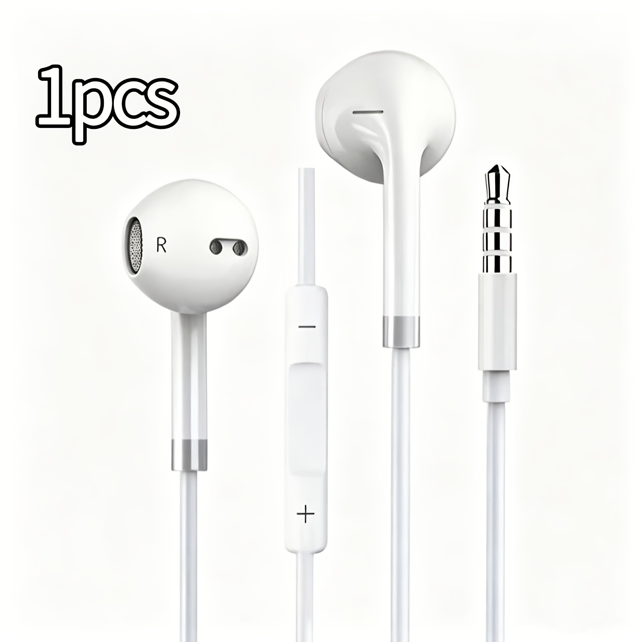 TEMU 3.5mm Wired Earphones With Microphone, In-ear Headphones With , High-fidelity Headphones Compatible With Ipad, Laptop, Mp3 Player, Smartphone,