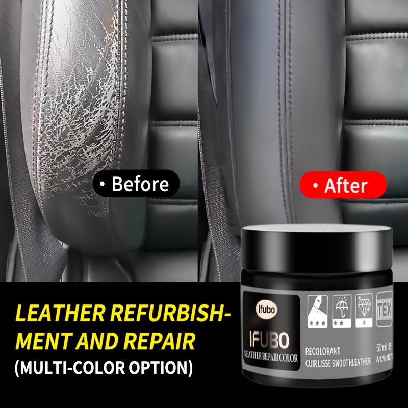 

Faux Leather Vinyl Repair Kit, Faux Leather Paint Cleaner, For Auto Seat Sofa Faux Leather Repair Coats Holes Scratch Cracks No Heat Liquid