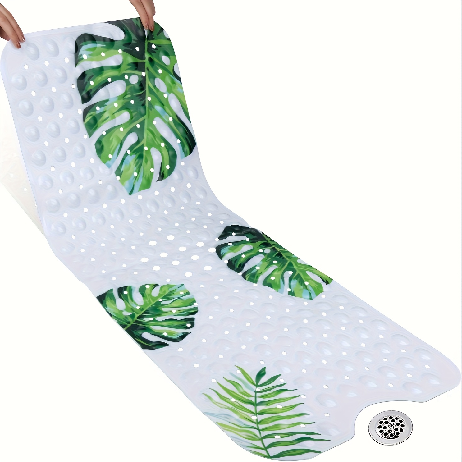 Image of Non-slip Shower Mat Bathtub Mat, Bathtub Floor Bath Mat With Large Suction Cups And Drainage Holes, For Use With Shower Mats