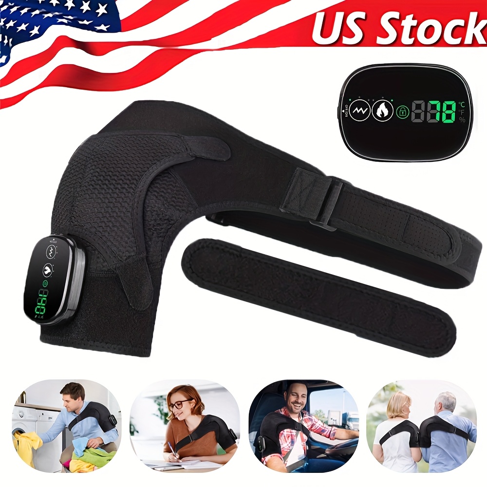 heated shoulder wrap shoulder heating pads massager electric cordless vibration massage heated shoulder braces 3 heating setting Product details 0