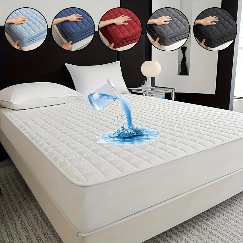 

A Waterproof Mattress Protector (without Pillow And ), Soft And Comfortable Solid Color Bedding Mattress Cover, Mattress Case, Suitable For Bedroom And , Deep Pocket Only Includes The Mattress Cover.