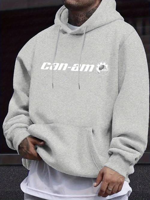 mens navy am graphic hoodie casual pullover with drawstring long sleeves and pockets fall winter autumn winter apparel hooded sweatshirt