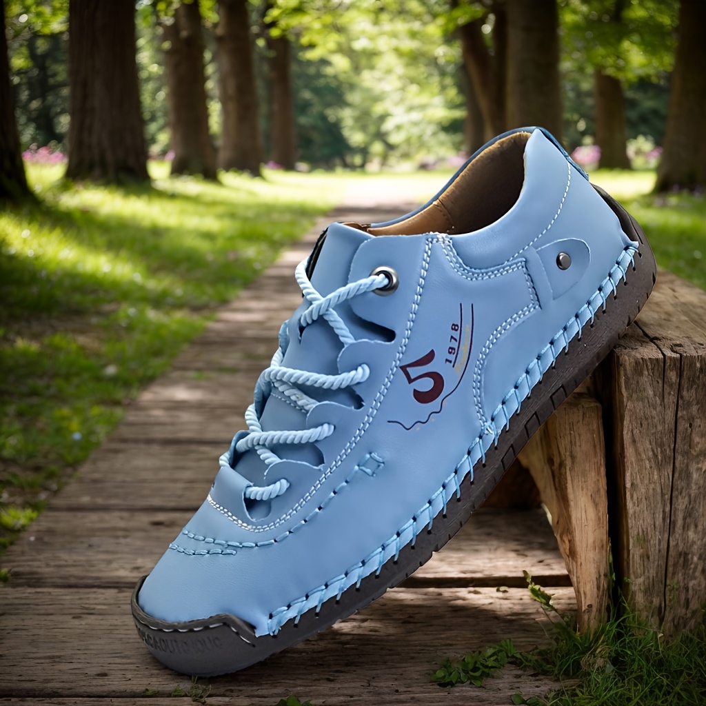 Image of Geaino Women's Low-top Sneakers - Handmade-look White Lace-up Casual Shoes, Round Toe Minimalist With Upper And Sole, Versatile For Beach, Hiking, Casual Attire - Gift Suitable For All, Women Shoes