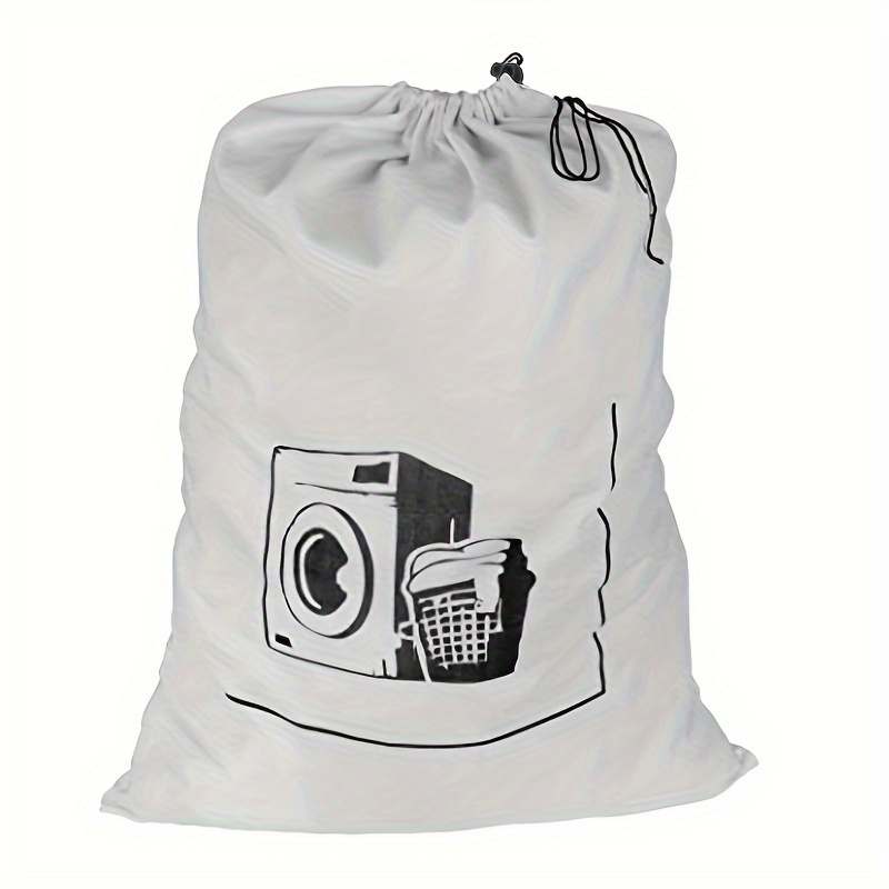 

1pc Highly Durable Heavy Duty Cotton Laundry Bag - 17.7 Inch X 25.6 Inch - Machine Washable And Reusable - Perfect For Dirty Clothes And Toys Storage - Drawstring Closure - Large Laundry Hamper Liner