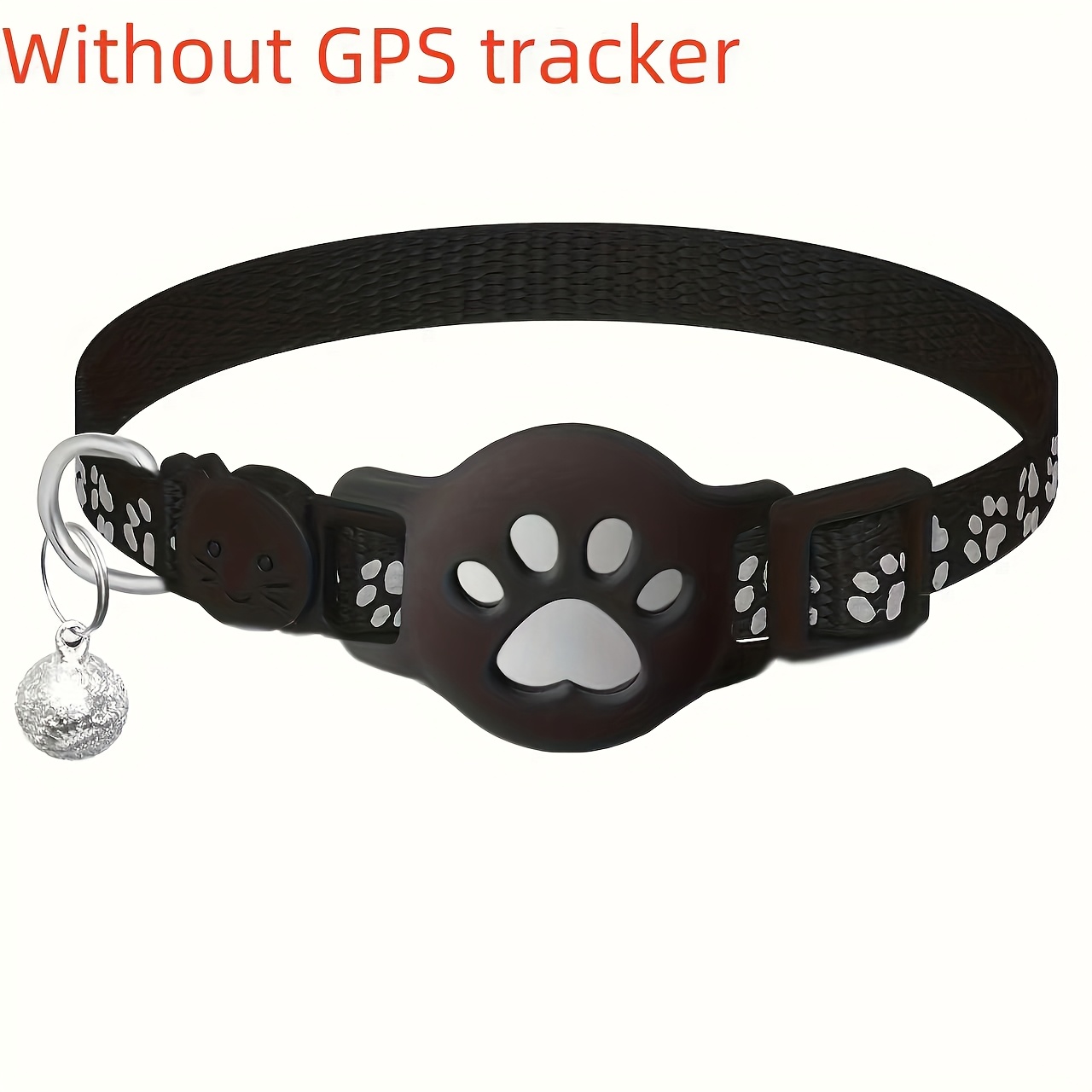 E-shop Niedliches Katzenhalsband mit Pfotenabdruck-Airtag, Ständer Glocke, Sicherheitsverschluss-Kätzchenhalsband, verstellbares klassisches Karomuster