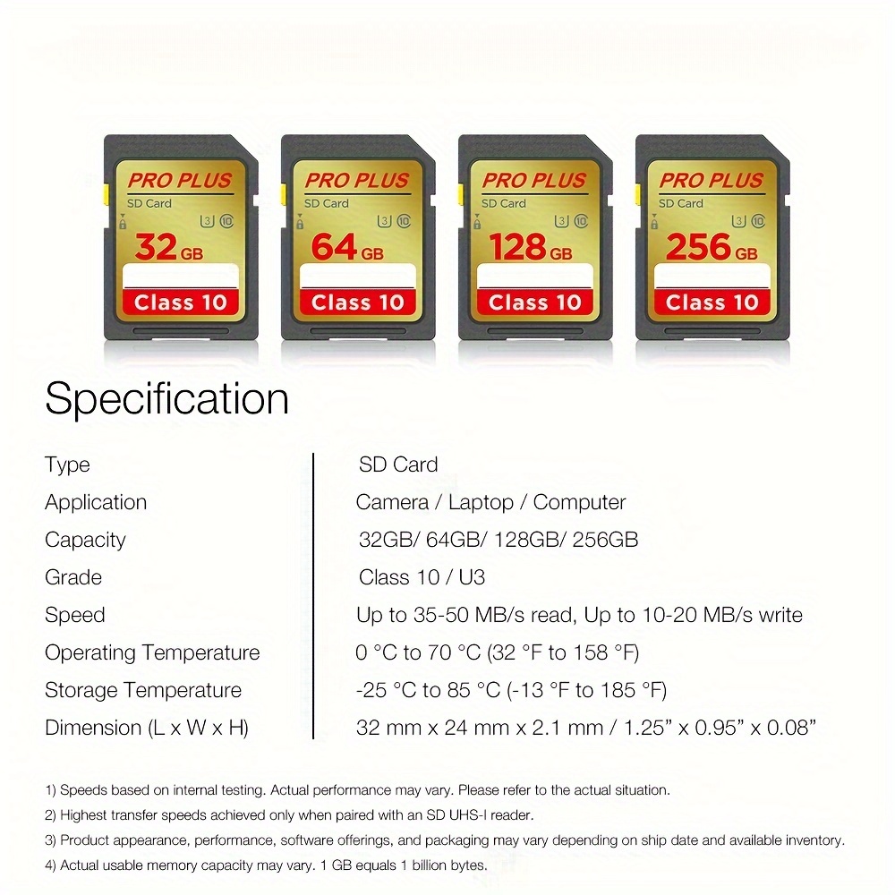 scheda di memoria   sd, classe 10 u3 uhs-i 16gb/32gb/64gb/128gb/256gb, scheda sd per fotocamera 4k hd Dettagli dell'articolo 4