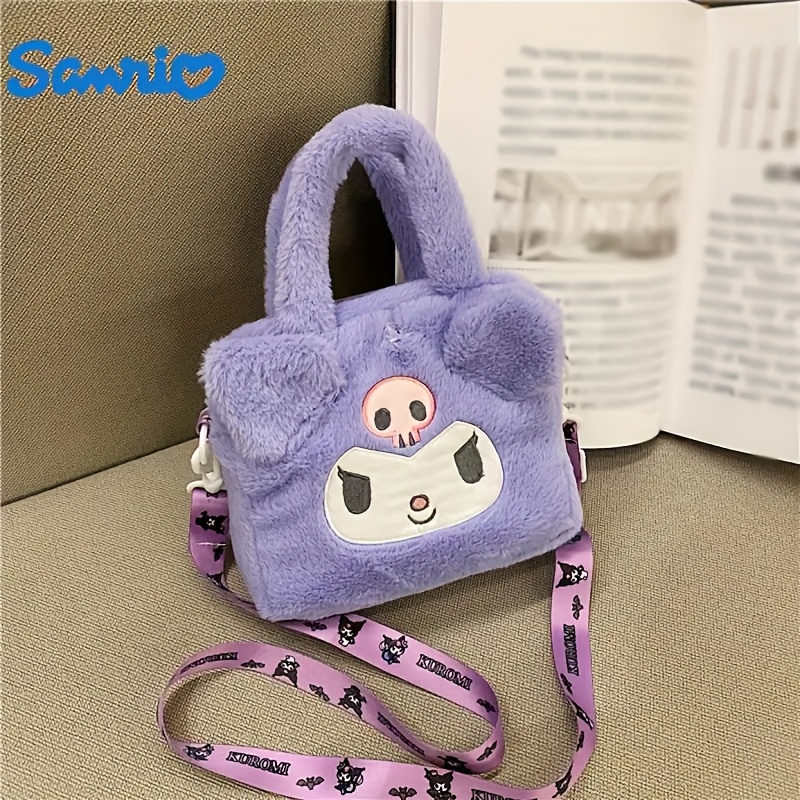 

Cute Plush Handbag From Sanrio, Featuring Hello Kitty, For Kuromi, For My Melody, And Cinnamoroll Wallets, A Cartoon Anime Fluffy Crossbody Bag.