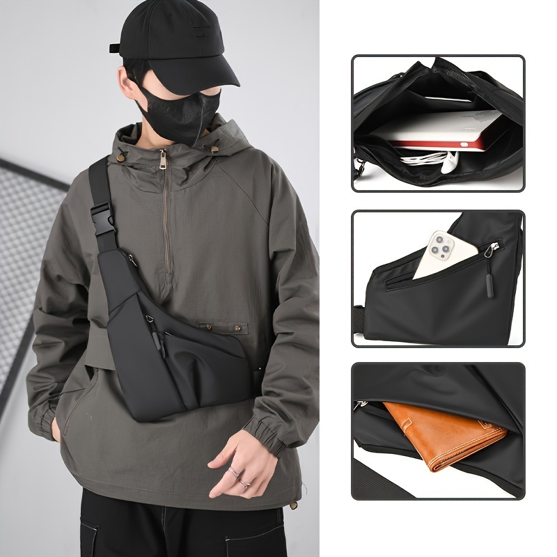 

1pc Waterproof Multi-functional Chest Bag, Trendy Shoulder Bag, Fashion Triangle Sling Bag, Casual Versatile Sports Crossbody Bag