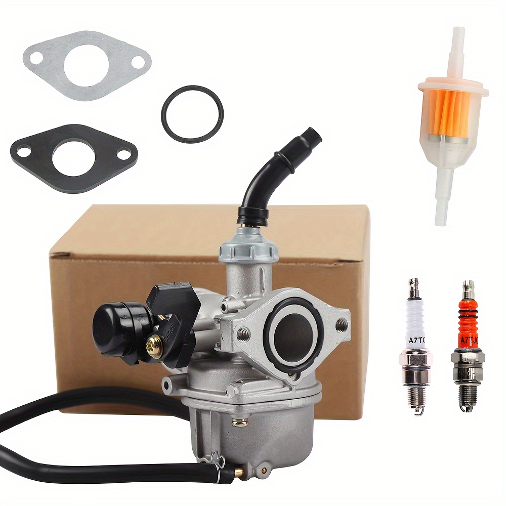TEMU Suitable For Off-road Motorcycle Atv Beach Bike Additions 50 70 90 110cc Manual Throttle Pz19carburetor And Spark Plug And Gasoline Filter