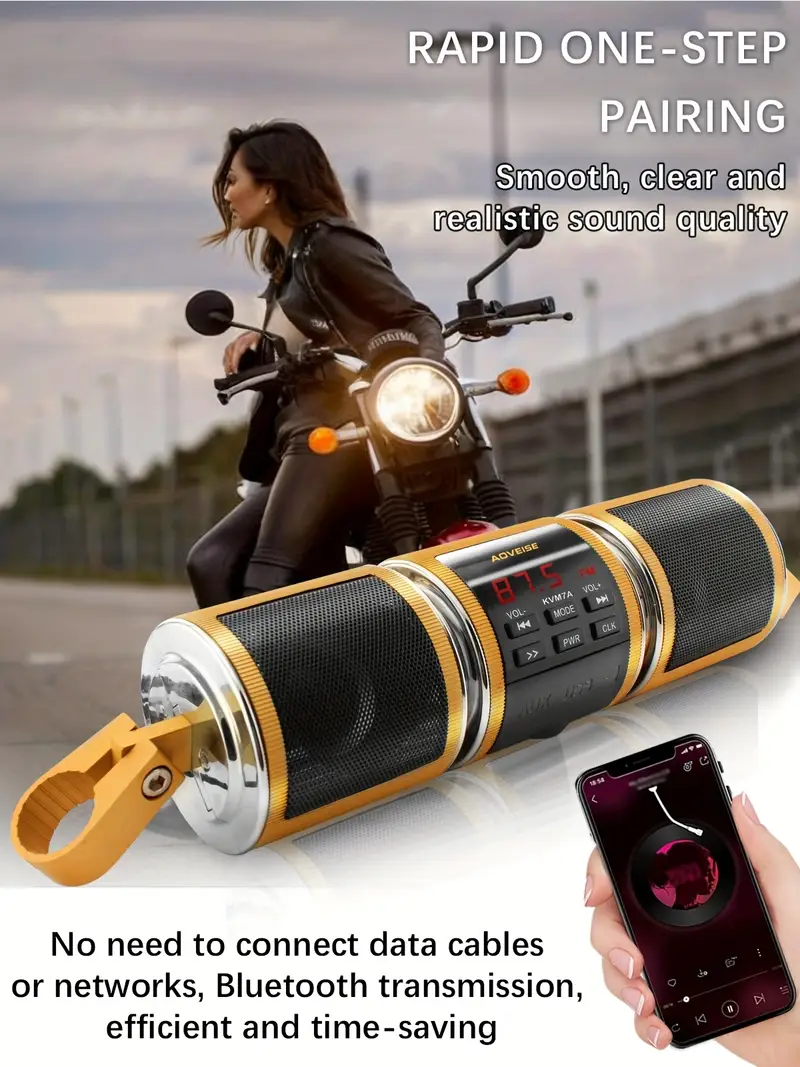 12v wireless motorcycle stereo speakers built in amplifier great for motorcycle scooter bike without battery details 5
