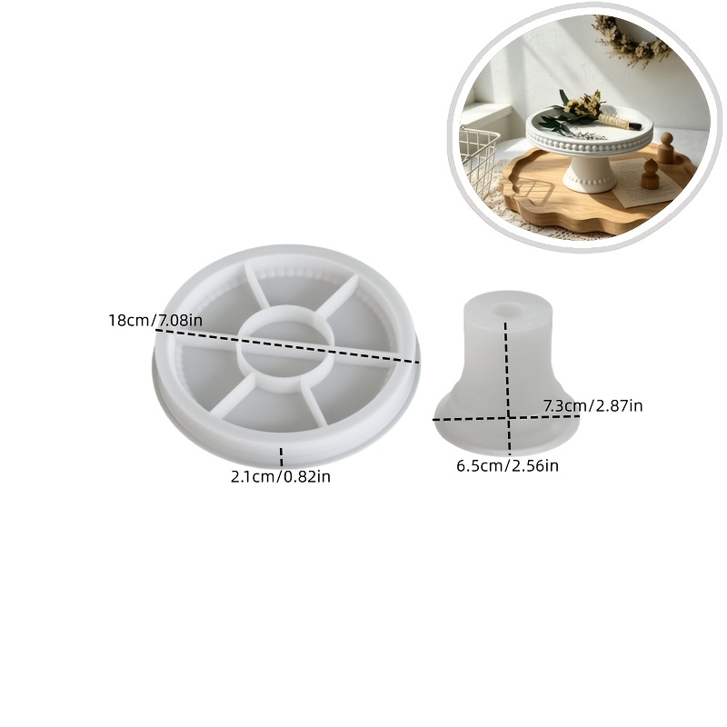 TEMU Stampi in silicone resina 2 pezzi/set Vassoio e base per con decorazione di perline Stampo epossidico Perline Pallet di stoccaggio e supporto