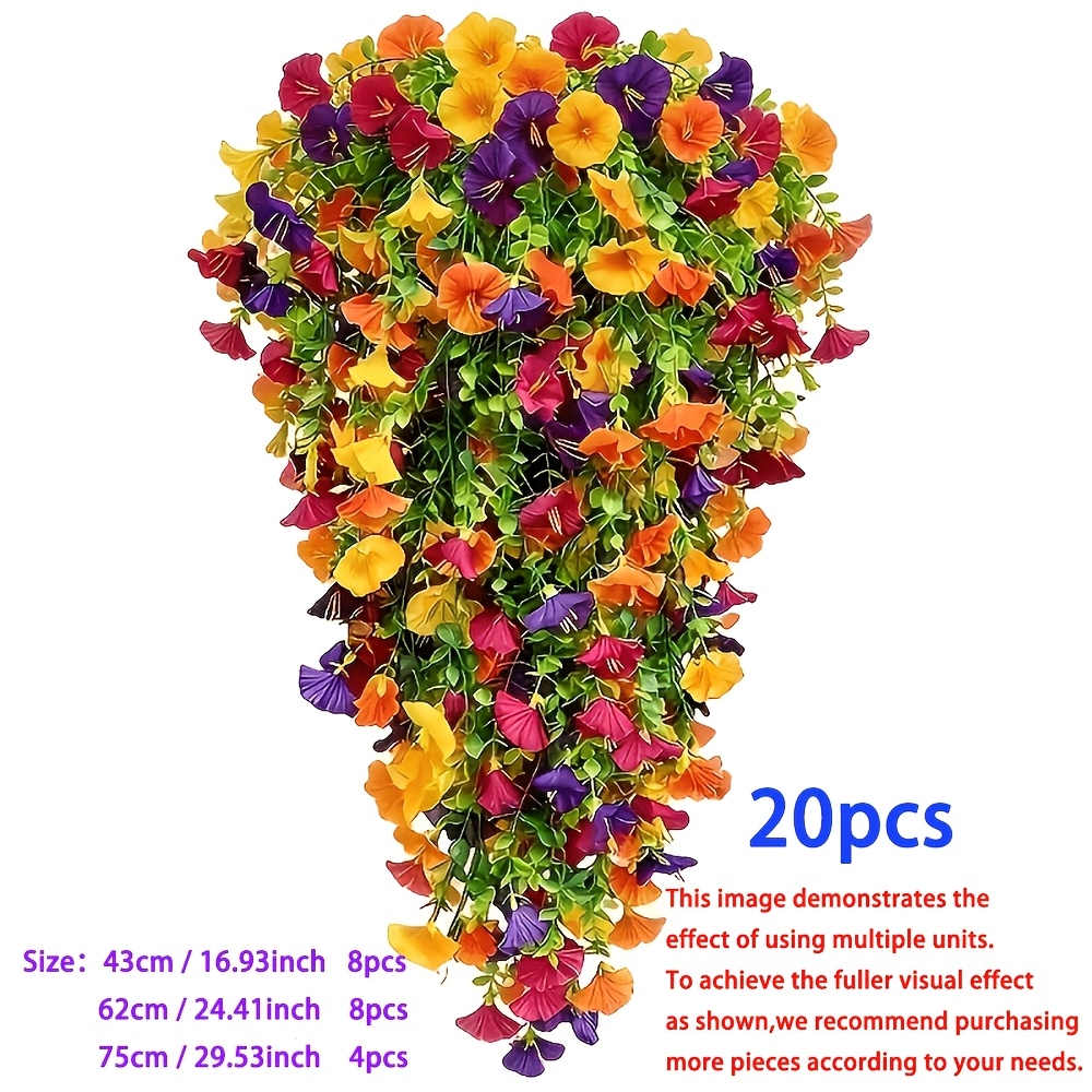 TEMU 20pcs High-quality Holiday Event Decoration Artificial Flowers, Mixed Hanging Decorations, Very Suitable For Wedding Decor, Front Door Entrance,