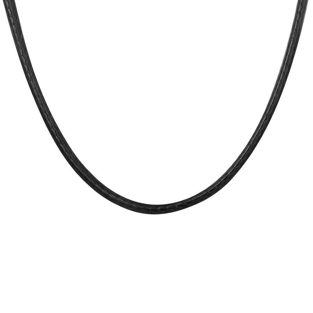 Rope Necklace 1/2/3mm Black Woven Wax Rope Chain 16-32 Inches