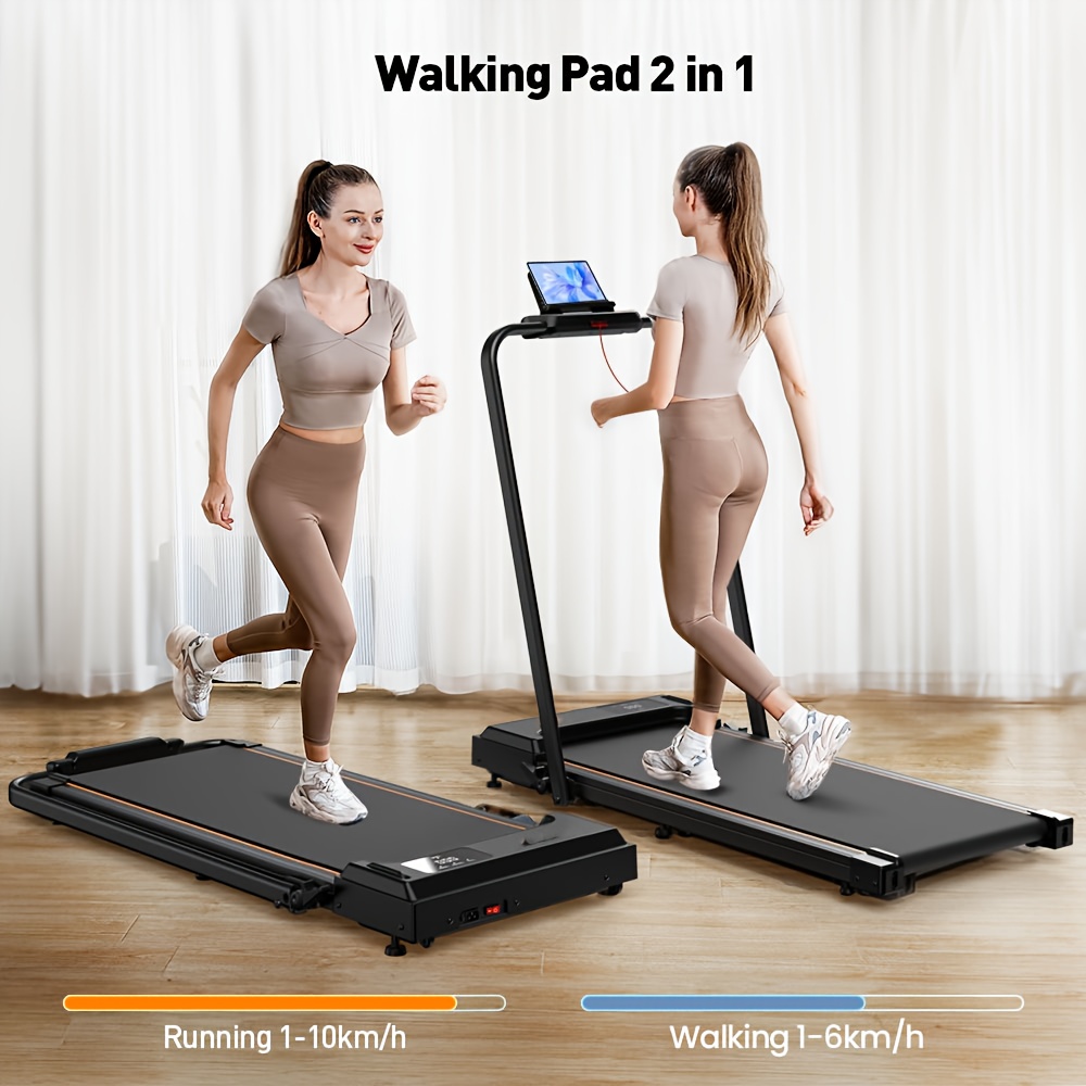 Electric Treadmill-15°, Portable Walking Treadmill Placed Under The Table, Ultra-thin Machine, LCD Display, Suitable For Home Office Fitness, No Installation Required