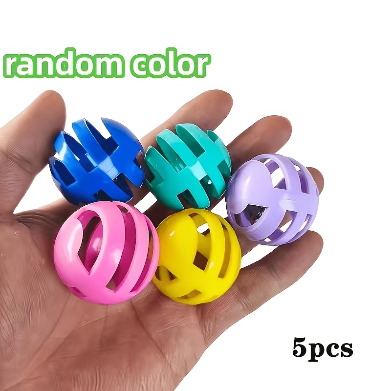 Image of 5-pack Cat Toy - Multi-colored Hollow Balls, Suitable For Cats, Boredom, Self-entertainment, Fun For And Kicking, Suitable For Indoor Play, Suitable For All Cats, No Batteries Required, Colors Random