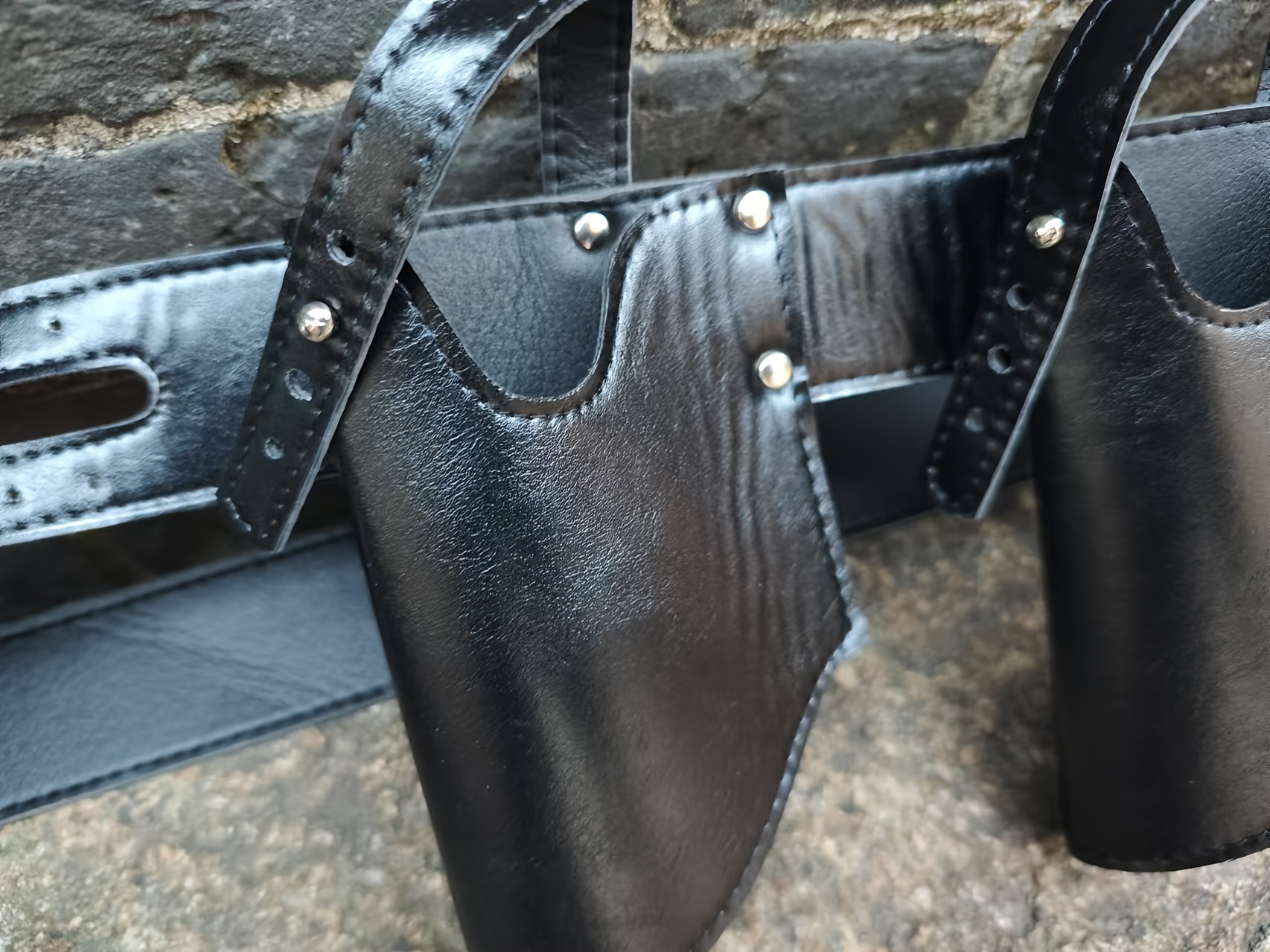 Étui Pistolet Médiéval Cuir PU - Holster épaule Style Steampunk Pour Cosplay Et Déguisement