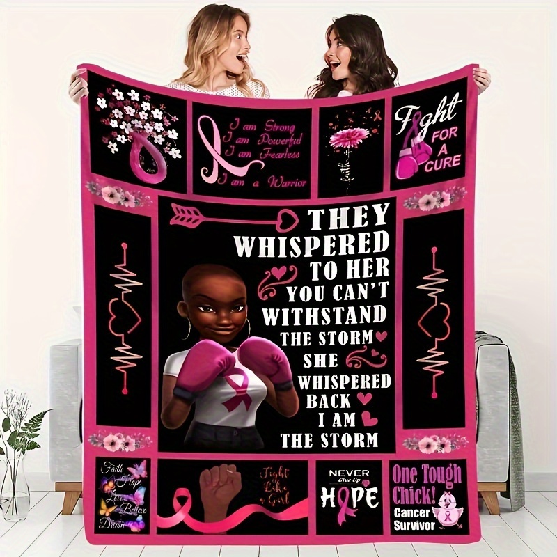 

1pc Blessing Gift Blanket For Cancer Recovery Frieng, Multi-purpose Printing Blanket For Outdoor Camping Sofa Office Bed Flannel Blanket, Throw Blanket Living Room Decoration Flannel Holiday Blanket