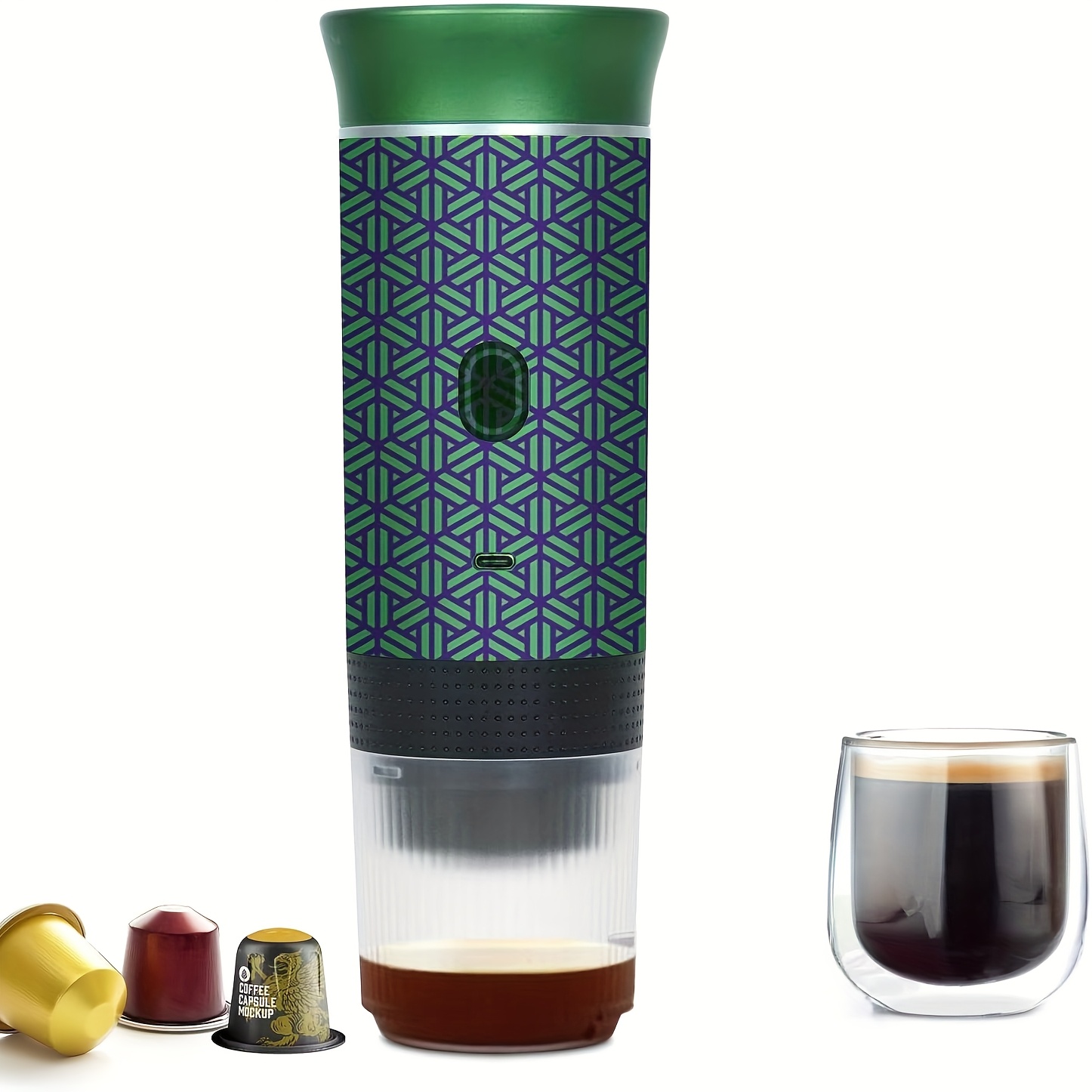 TEMU Portable Machine, Travel Coffee Maker For Camping, Car Coffee Maker Self-heating, Compatible With Ground Coffee & Ns Capsule For Rv, Hiking,