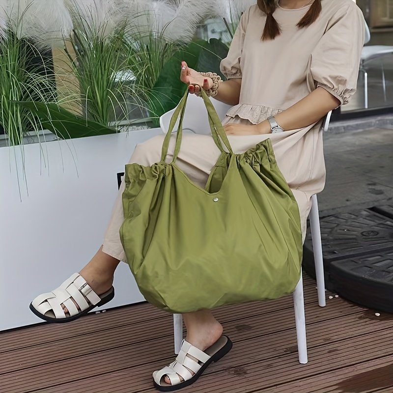 TEMU 대용량 패션 싱글 숄더 엘레강트 가방, 접이식, 경량, 휴대용, 스포츠, 여행용 신상 가방