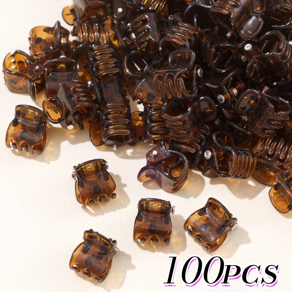 100 Amber Mini Hair Clips – Strong-grip Geometric Hair Clips For Daily Commuting